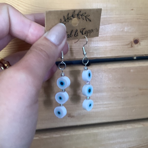 Evil Eye Polymer Clay Earrings (NWT) - Picture 3 of 3